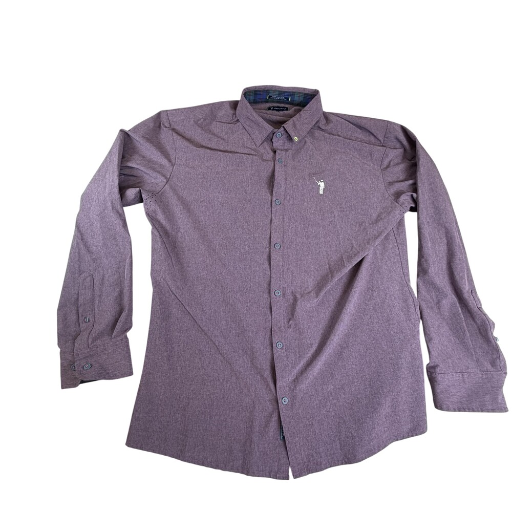 William Murray Shirt Mens XL Purple Long Sleeve Button Front Golf Performance